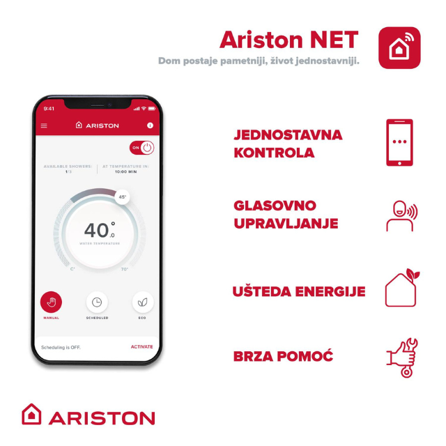 Ariston Velis Pro WiFi Ariston NET aplikacija