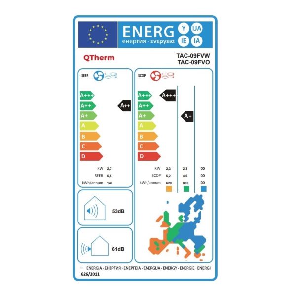 Qtherm Flash Inverter WiFi 2.7/2.3 kW, TAC-09FVO/TAC-09FVW+WIFI - Slika 6