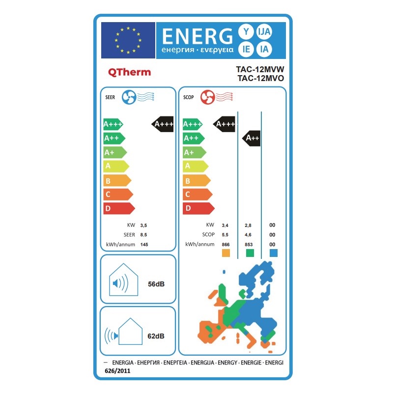 Qtherm Magic Free Inverter 3.5/4.2 kW, TAC-12MVO/TAC-12MVW - Slika 7