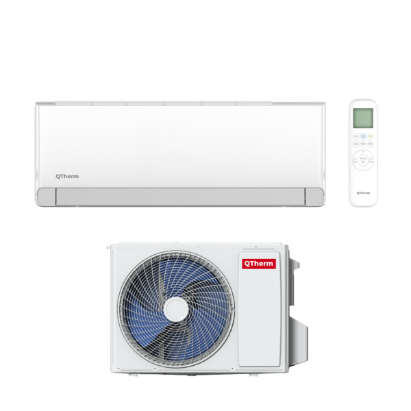 komplet unutarnje jedinice, vanjske jedinice i daljinskog upravljača klima uređaja qtherm zoom inverter