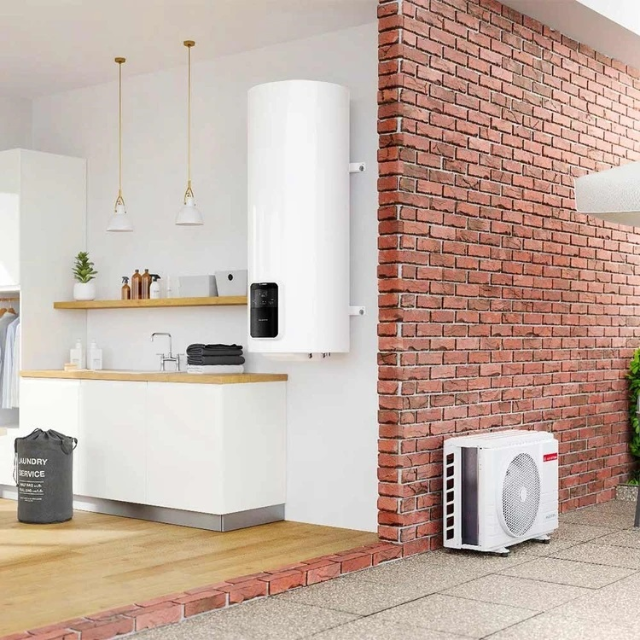 Dizalice topline Ariston Nuos Split Inverter Wi-Fi WH 200 u prostoru